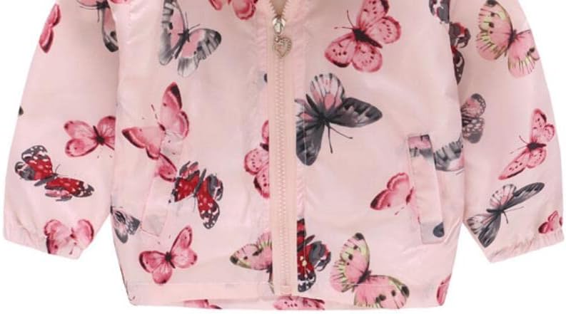 TUIJI Toddler Boys Girls Cartoon Print Zip Jacket Hooded Trench Lightweight Kids Coats Windbreaker Outdoor Cute Dust Coats