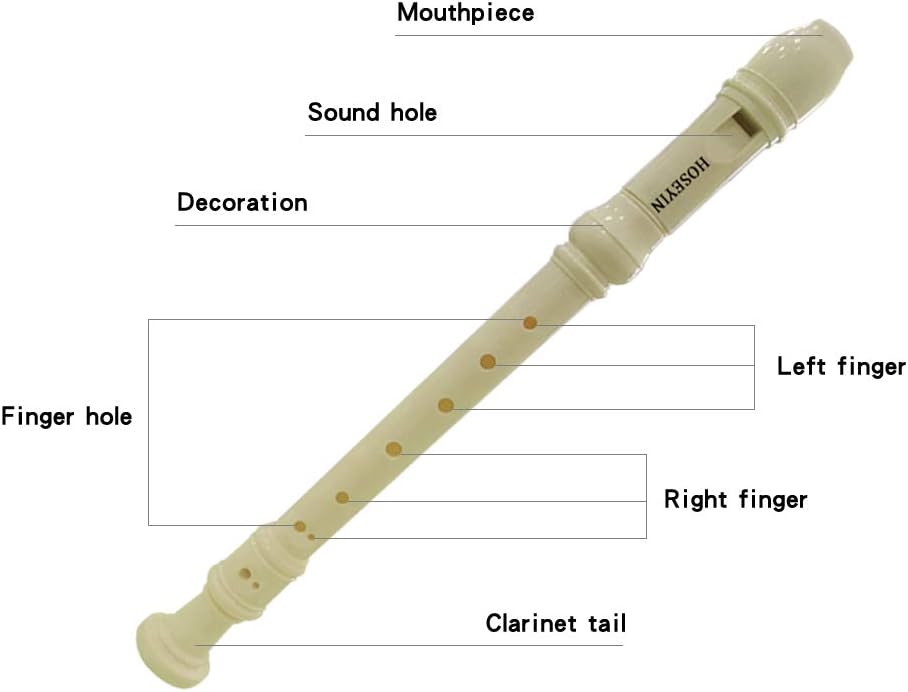 Soprano Recorder Baroque style German style C Key 8 Holes Soprano Recorder for Beginners Kids students(German, ivory white)