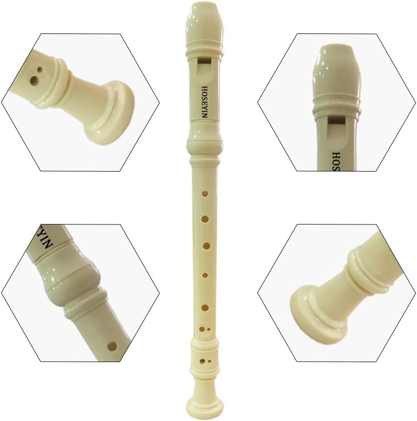 Soprano Recorder Baroque style German style C Key 8 Holes Soprano Recorder for Beginners Kids students(German, ivory white)