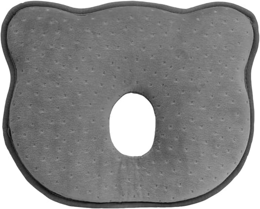 Memory Foam Travel Pillow,Portable Cute Cartoon Bear Soft and Cozy Pillow (Grey)