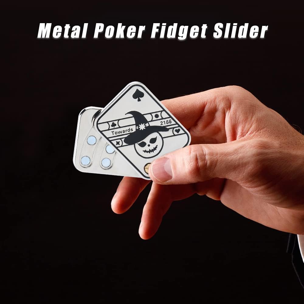 Magnetic Metal Fidget Toys - Metal Poker Push Card Fidget Slider Stress Relief Toy, Men’s EDC Toy Fidget Toy Haptic Coin, Office Desk Toys Gifts for Boyfriend and Father (King K)