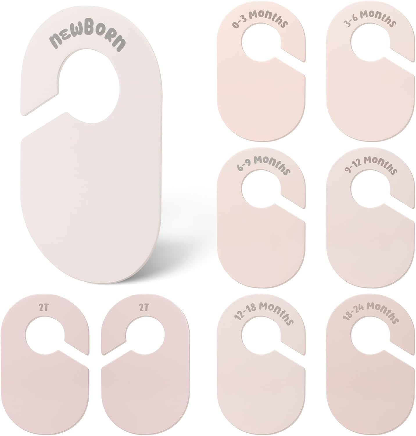 Baby Closet Dividers, Double Sided Nursery Clothes Size Separators for Newborn to 2T, Round, Neutral, 8 Pcs