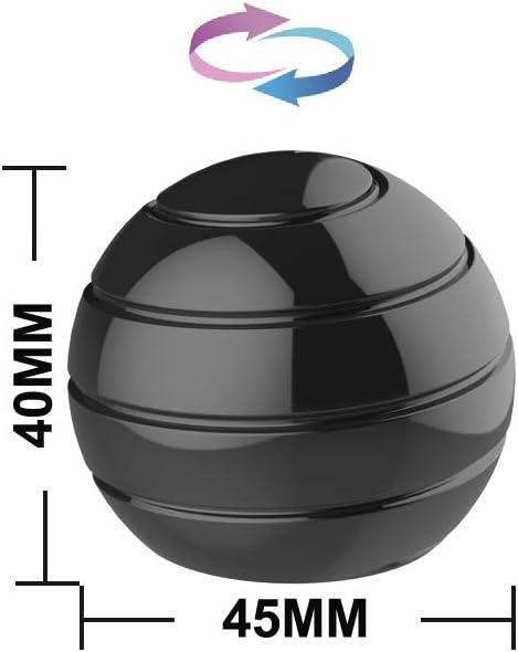 Kinetic Desk Toys for Anxiety, 1.77'' Full Body Optical Illusion Fidget Spinner, Office Fidget Spinning Toys Set for Adult ADHD, Fidget Toys for Adults Kids (45MM, Black)