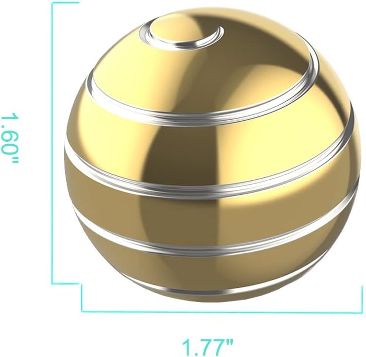 Optical Illusion toys, 1.77'' Kinetic Fidget Spinner Desktop Toys for Office for Adults, Metal Fidget Toys for Adults Kids, Kids Party Favors Toys (45MM, Gold-A)