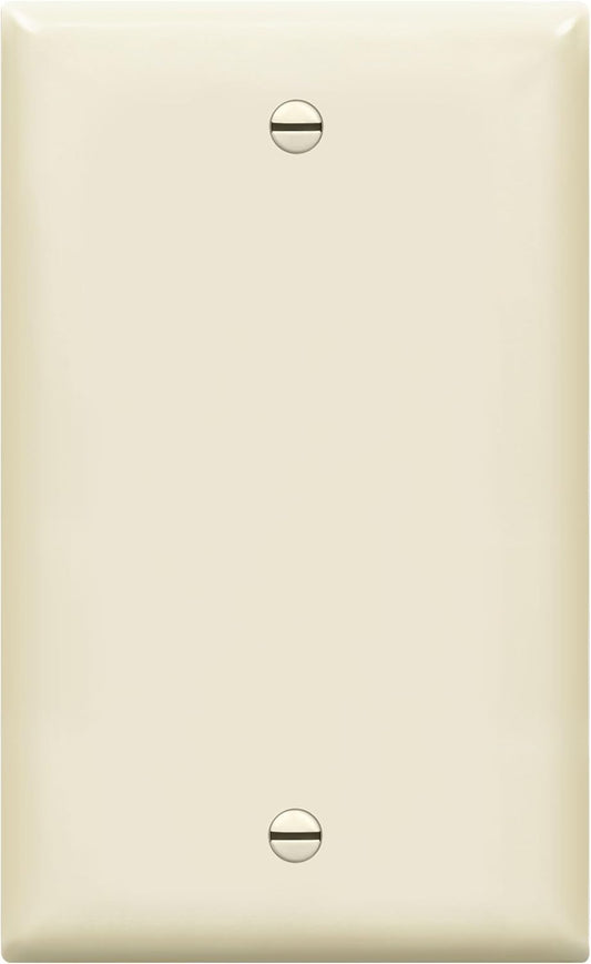 ENERLITES Blank Device Wall Plate, Gloss Finish, Standard Size 1-Gang 4.50" x 2.76", Polycarbonate Thermoplastic, 8801-LA, Light Almond