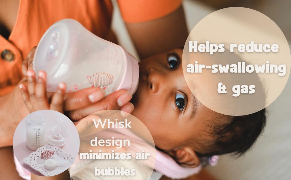 Bottle Whisk, Eliminate Clumps and Reduce Bubbles, 2-Pack,BPA Free Food Grade Silicone (Pink)