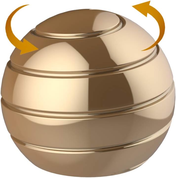 Kinetic Spinner Desk Toy, 1.54'' Stress Relief Desk Toys Ball, Anti Anxiety Desk Gadgets Sensory Toys for Adults Women Men, Birthday Christmas Day Gift (39MM, Gold)