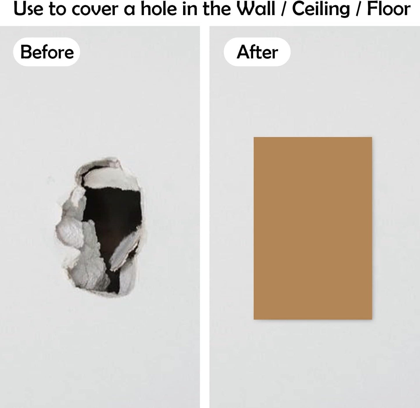 Rubber Bond Self-Adhesive Rubber Wall Outlet Cover Plate 5 Pack - Easy to Apply Peel & Stick Drywall Hole Patch - 5x3 Inch Screwless Blank Wall Plate Cover - Premium Rubber Wall Hole Cover (Brown)