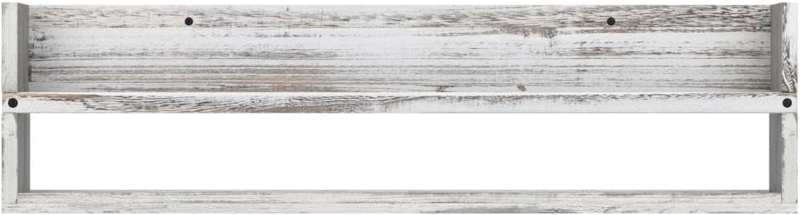 Brightmaison Polynez 30" Floating Shelves for Wall Decor, Kids Bookshelf, Nursery Book Shelves, Multiuse Shelf Set of 2 Wood Burnt White