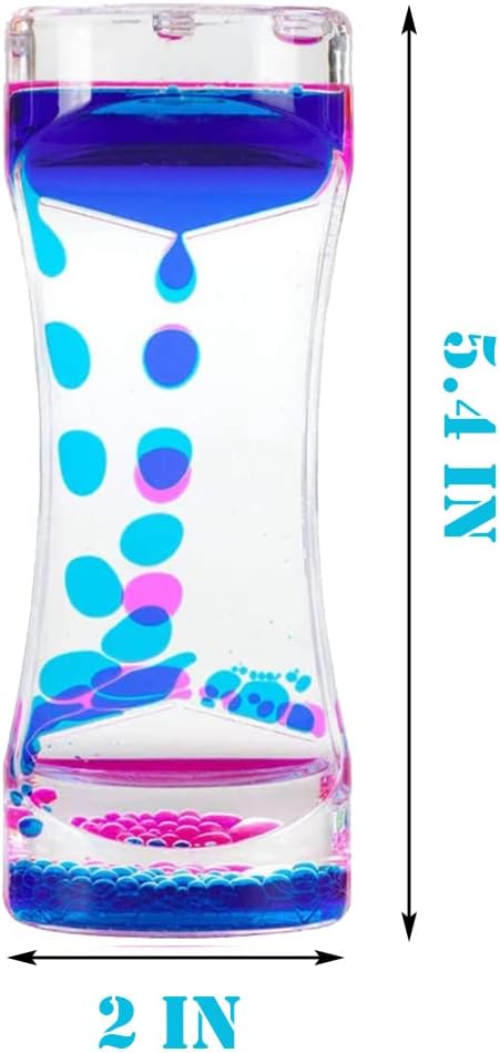 Liquid Motion Bubbler Timer Colorful Oil Hourglass Liquid Sensory Toys ADHD Anxiety Autism Activity Fidget Toy Calm Stress Relief Desk Toys Desk Decor Adults Fidget Water Timers 3 Pack