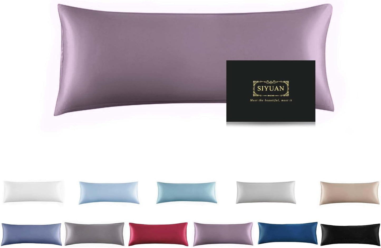 Mulberry Silk Pillowcase for Hair and Skin,Cooling Silk Pillow Case with Hidden Zipper,Allergen Proof Dual Sides Soft Breathable Smooth Silk Pillow Cover for Women (Pink Purple,Body)