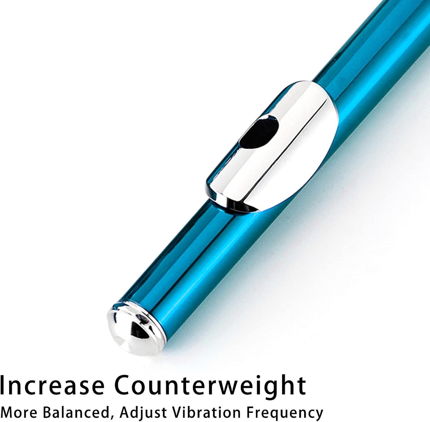 EastRock Closed Hole Flutes C 16 Key for Beginner, Kids, Student -Nickel Flute with Case Stand and Cleaning kit (Sea Blue)