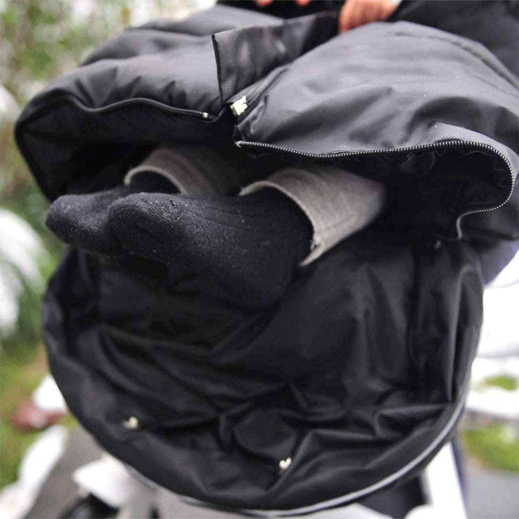 Weather Proof Oudtoor Walking Universal Stroller Bunting Bag with Reflective Strips,Multi-Zippers,Central and Feet Area Opens,Easy for Baby in&Out&Temperature Regulation Footmuff for Stroller,Black