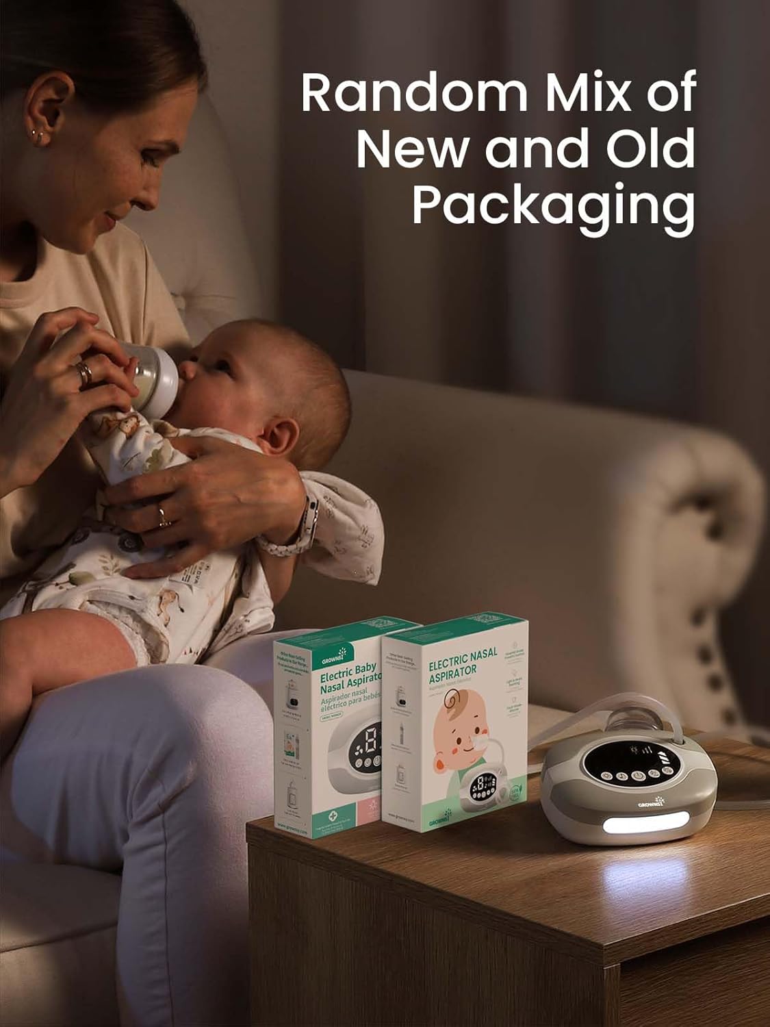 GROWNSY Electric Nose Suction for Baby, Hospital-Grade Nasal Aspirator with Night Light,Soothing Lullabies, Baby Nose Sucker with 9 Adjustable Suction Levels