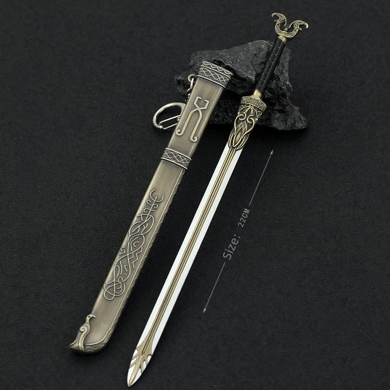 God of War Ragnarök Kratos Action Figures Game Toys Collection Keychain Desk Decoration Backpack Pendant Gift (Freya's Sword Thrungva)