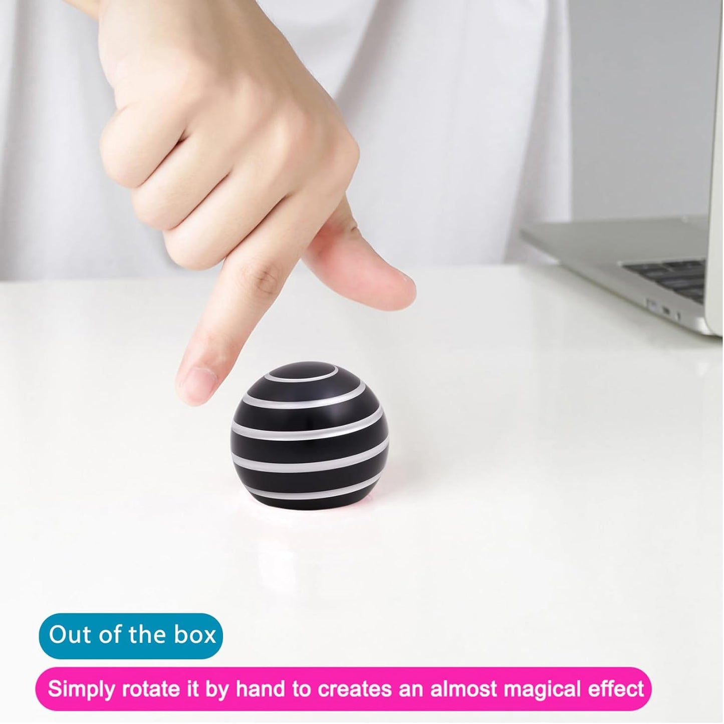 Desk-Toys for Fidget Kinetic-Cool-Gadgets: Cool-Stuff for Kid Children Teen Adult, Optical-Illusion Toy for Office School Home Women Men Christmas Stress-Relief-Gifts 180 Seconds Spinning