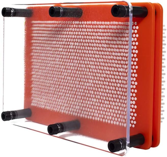 Plastic Pin Art Board Game 3D Large Size Sculpture for Children Adults 5 x 7 inches, Colorful Desk Toy Gift (White pin)