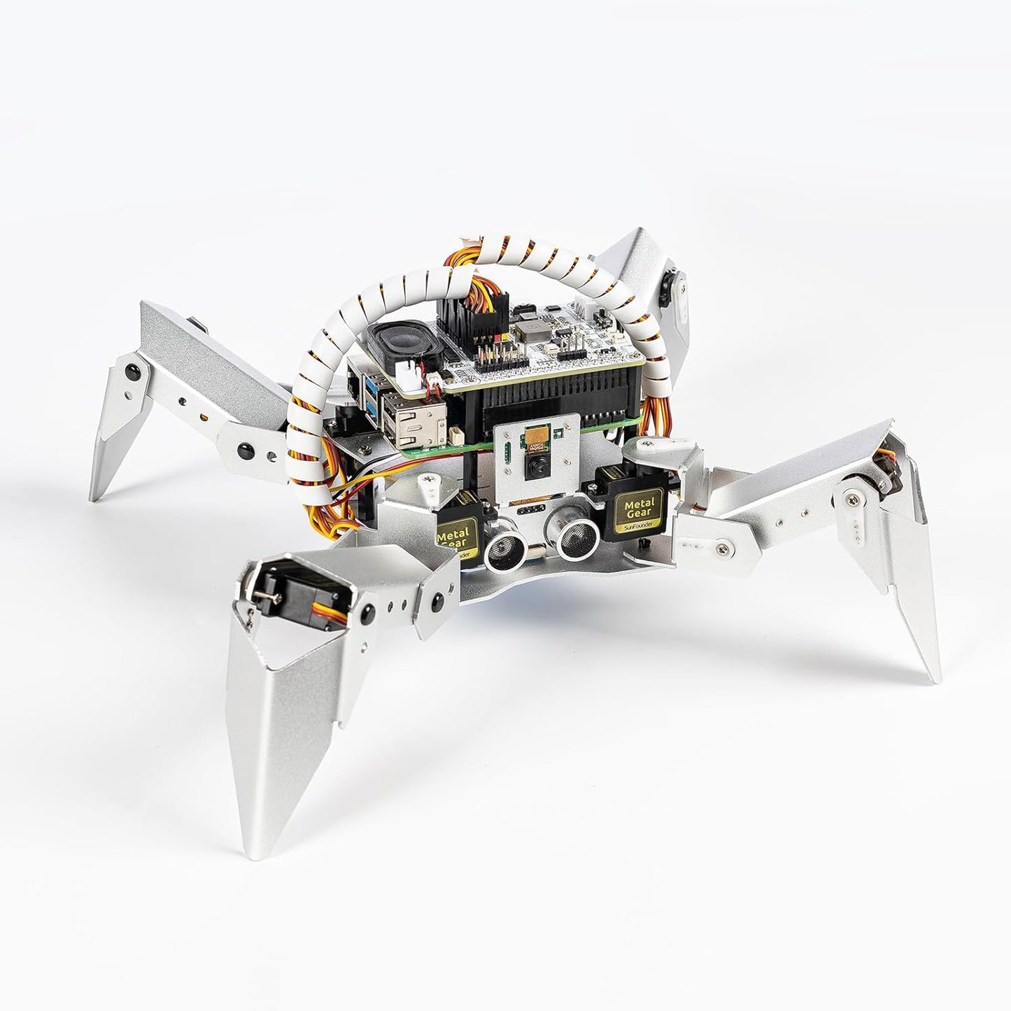 SunFounder PiCrawler AI Robot Kit for Raspberry Pi 5/4/3B+/3B/Zero 2W, ChatGPT-4o Enabled with Voice Command & Video Recognition, App Control, FPV, Camera, Python&Scratch (RPi NOT Included)