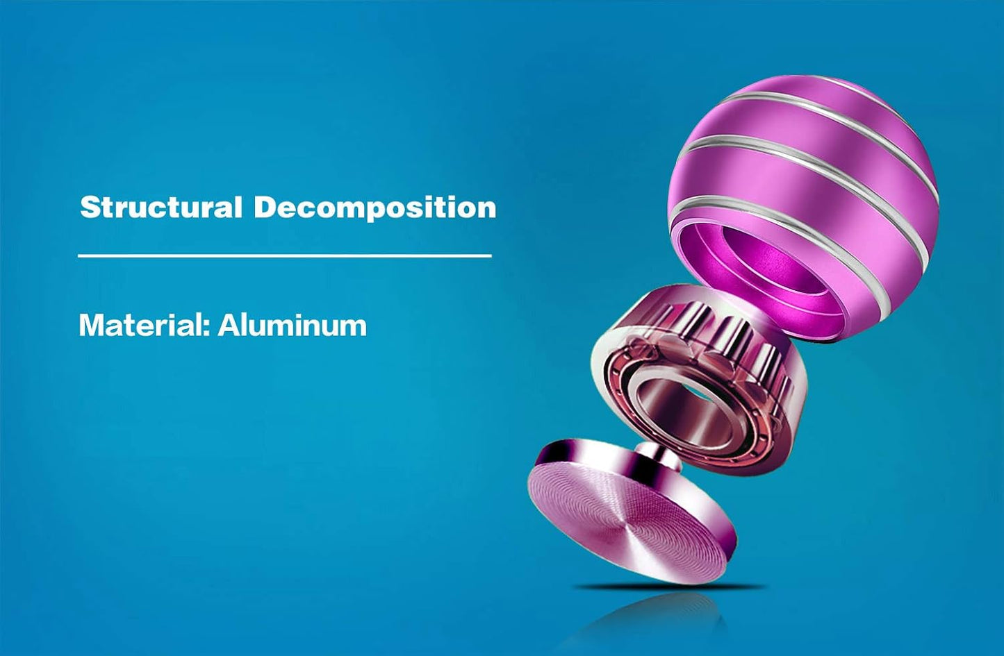 Kinetic Optical Illusion Balls, Fidget Toys for Adults Stress Relief, Desk Toys for Office Conversation Piece (Rose)