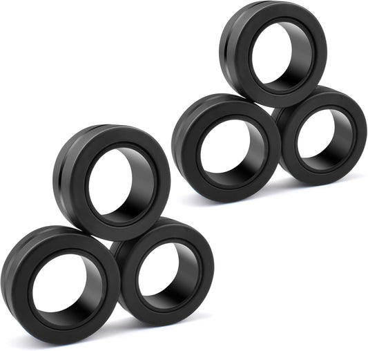 6PCS Magnetic Rings Fidget Toys,Fidget Stress Toy Pack, Adult Finger Fidget Toys, ADHD Anxiety Relief Decompression Magical Ring Fidget Toy,Teens Kids Gift 8 9 10 11 12 Year Old for Boys Girl