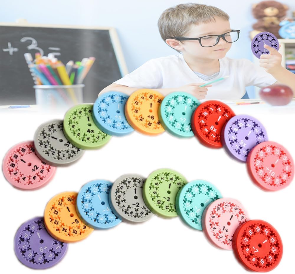18PCS Math Fact Fidget Spinners,Learn Math Fact Fidget Spinners,Educational Stress-Relieving Toys Suitable for Children Addition, Subtraction, Multiplication and Division - Cultivate Joy of Learning