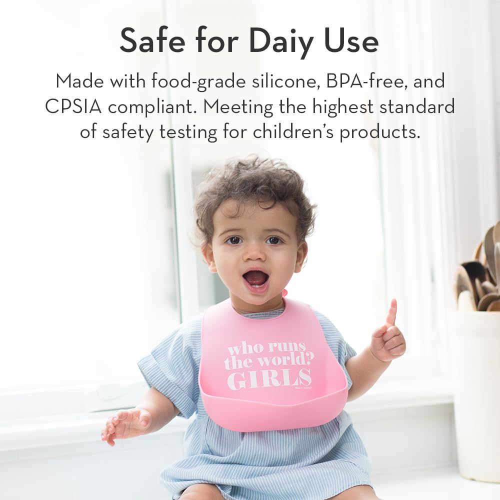 Bella Tunno Baby Bib for Eating, Waterproof Silicone Bib with Large Food Catcher, Adjustable Fit for Babies 4-12 months & Toddlers 1-3 Years, Boys & Girls, Meal Monster