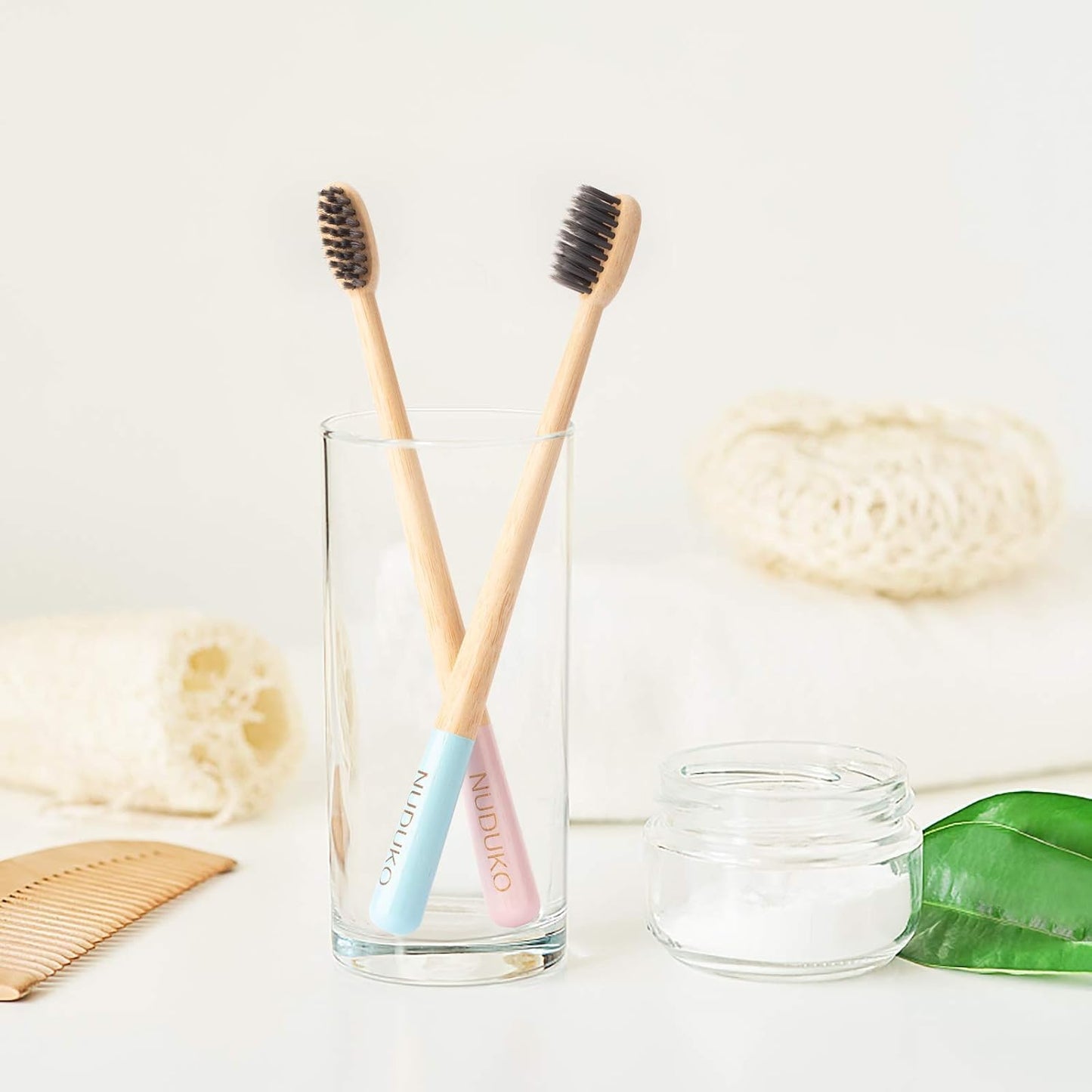 Biodegradable Bamboo Charcoal Toothbrushes, Soft Bristle, Eco-Friendly, Sustainable, BPA Free, Organic, Compostable, Travel Toothbrushes, 6 Pack