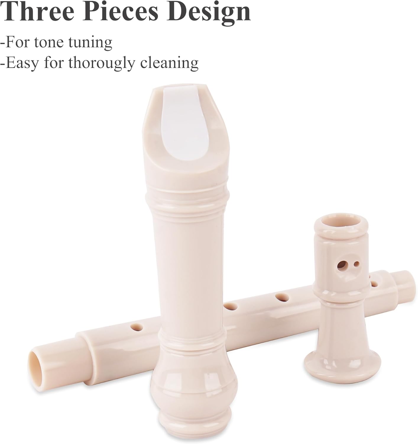 Recorder Instrument for Beginner Kids Adults,8-Hole Soprano Descant Recorder Music Flute with with Cleaning Rod & Leather Case For School Student Home Entertainment(2-Carved Beige)