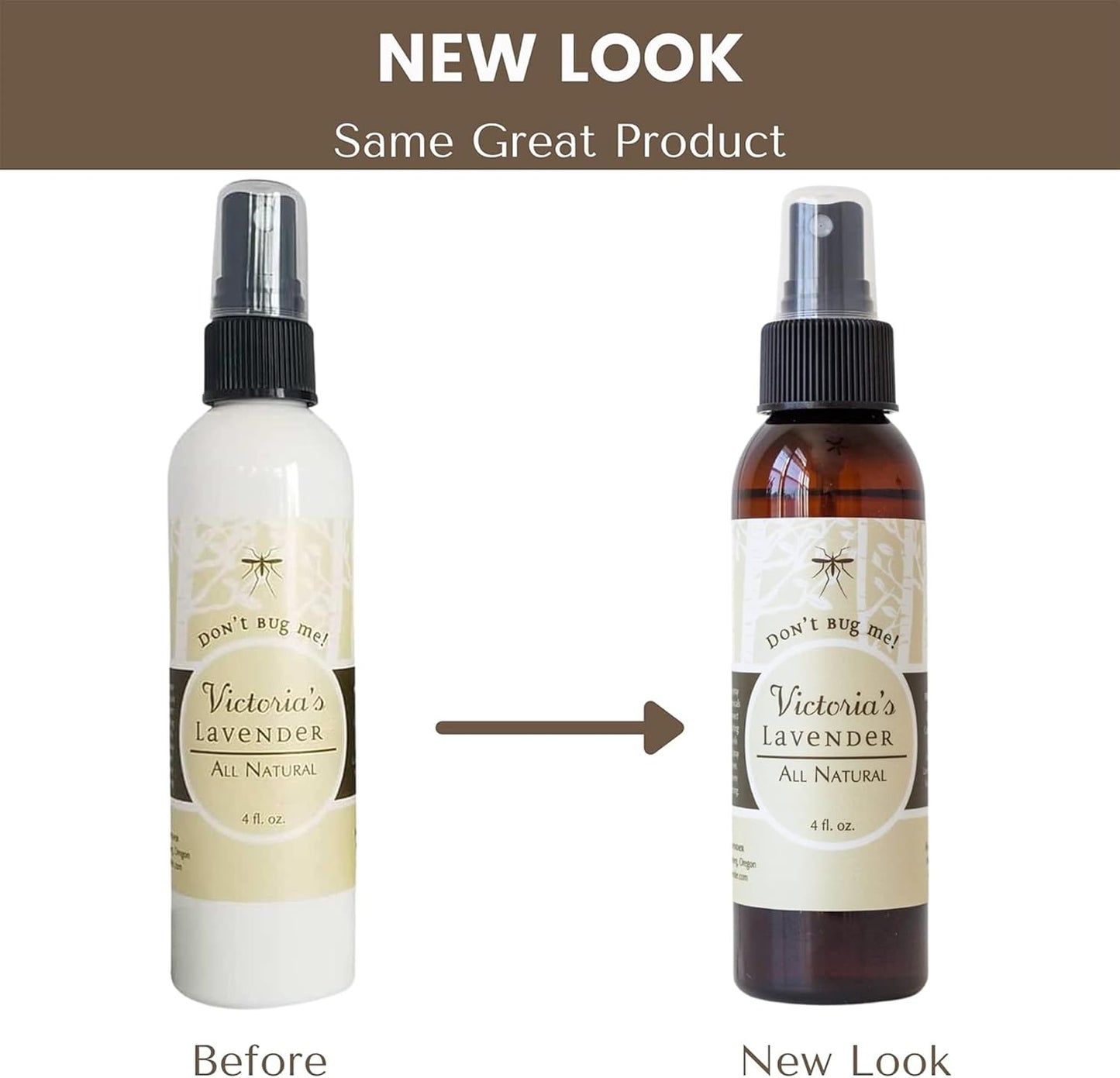 Victoria's Lavender Organic Don’t Bug Me Insect Spray DEET-Free with Lavender Essential Oils & Aloe Vera, Plant-Based Bug Spray for Sensitive Skin, Made in The USA - Outdoor, Hiking, Travel (Two 4oz)