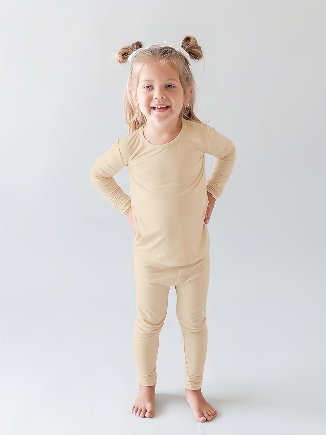 BABY 2T-10Y Toddler Kids Girls Boys Soft Comfy Viscose 2pcs Set Long Sleeve Plain Shirts and Pants Sets