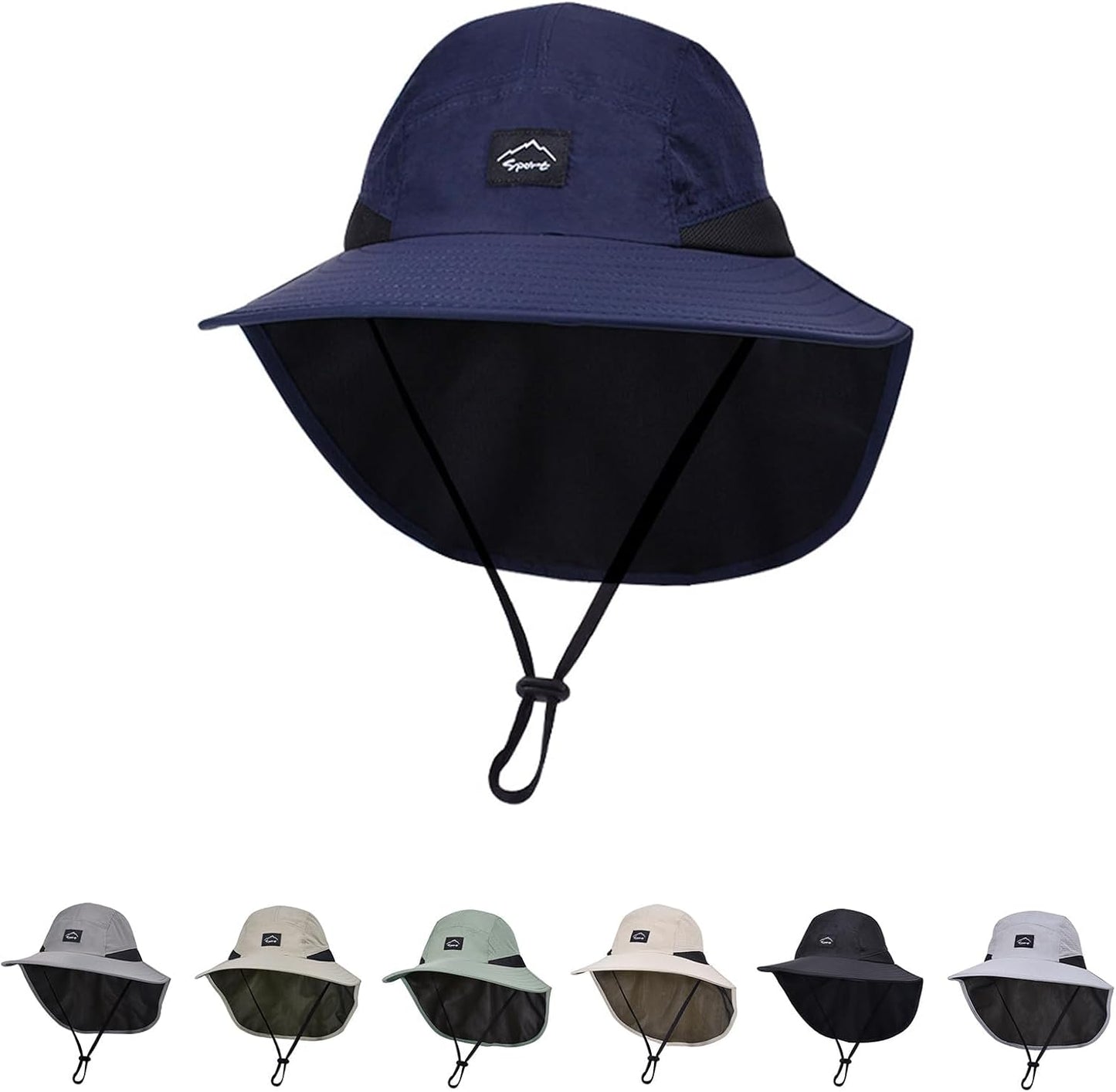 Outdoor Kids Sun Hat with Neck Flap UPF 50+ Quick Dry Beach Hats for Baby Boys Girls Age 2-12 Years Adjustable