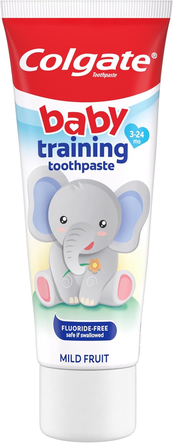 Colgate Baby Toothpaste and Toothbrush Kit, Mild Fruit Flavor, for Ages 3-24 Months