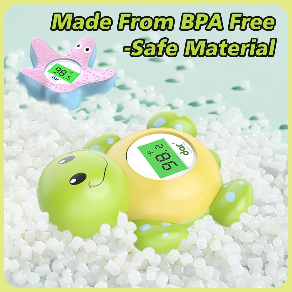 Baby Bath Thermometer, Digital Water Temperature Thermometers with 3 Color Backlit and Temperature Warning, Safety Bath Tube Thermometers Floating Toy for Infant, Toddler