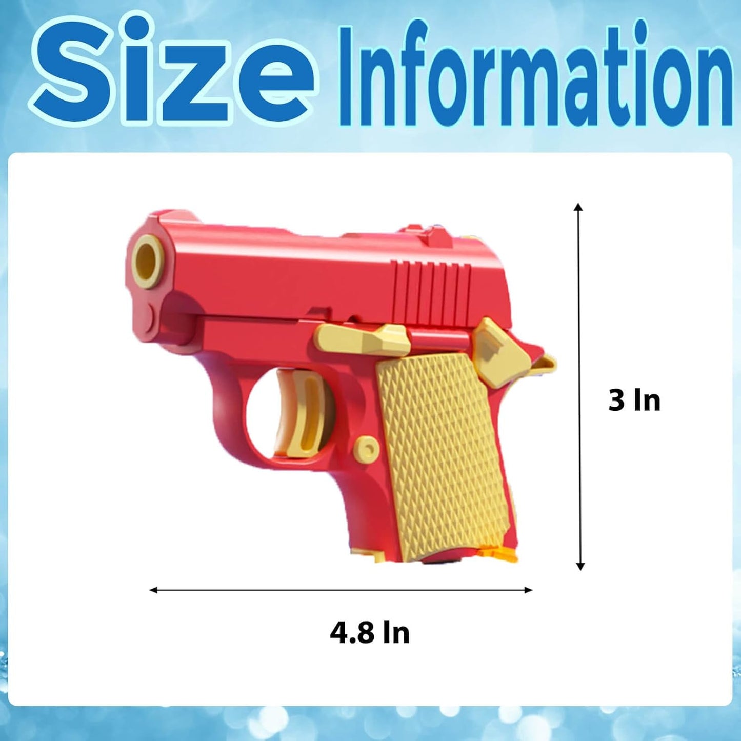 Fidget Toys Pistol, 3D Gravity Mini 1911 Fidget Pistol Toys,Fidget Sensory Toys,Stress Relief for Adults, Suitable for Relieving ADHD, Anxiety, Best Gift for Adults and Kids(Red/Yellow)