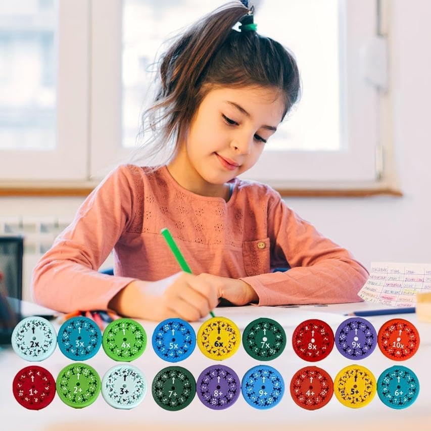 2024 Math Fidget Spinners Math Fidget Toy,Fidget Spinner Sensory Toys,Multiplication Table Game Fidget Toys,Math Games Digital Table Toy,Stress Anxiety Relief ( 9 Packs - Addition & Subtraction )