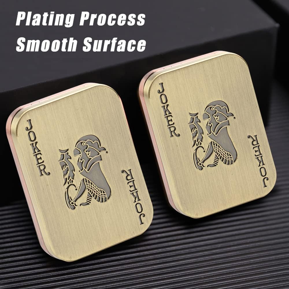 Magnetic Metal Fidget Toys - Metal Poker Push Card Fidget Slider Stress Relief Toy, Men’s EDC Toy Fidget Toy Haptic Coin, Office Desk Toys Gifts for Boyfriend and Father (Joker 1)