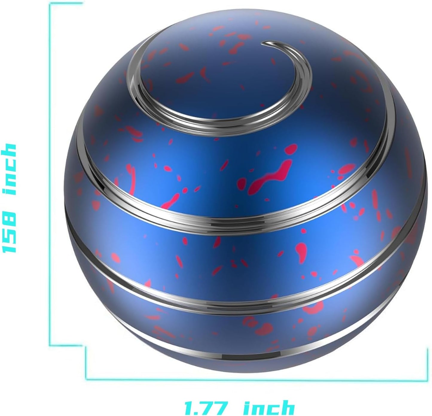 Fidget Toys, 1.77'' Kinetic Desk Toys for Adults, Desk Accessories for Office, Party Favors, Christmas Stocking Stuffers, Easter Basket (45MM, Blue Red)