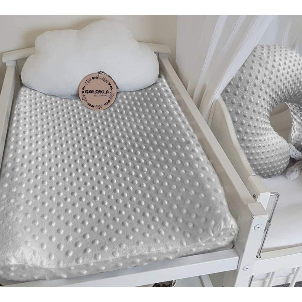 Owlowla Changing Pad Cover, Soft Minky Dots Changing Table Sheets for Baby Boy and Girl(Gray)