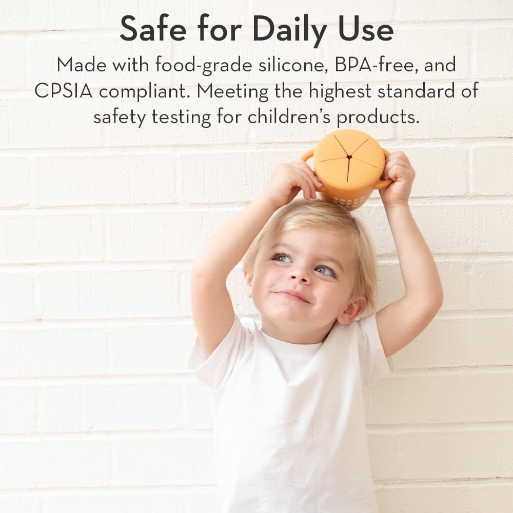 Bella Tunno Snack Cups for Toddlers, Silicone Spill Proof Food Container with Lid, Babies & Kids 6-12 Months, Savage Snacker