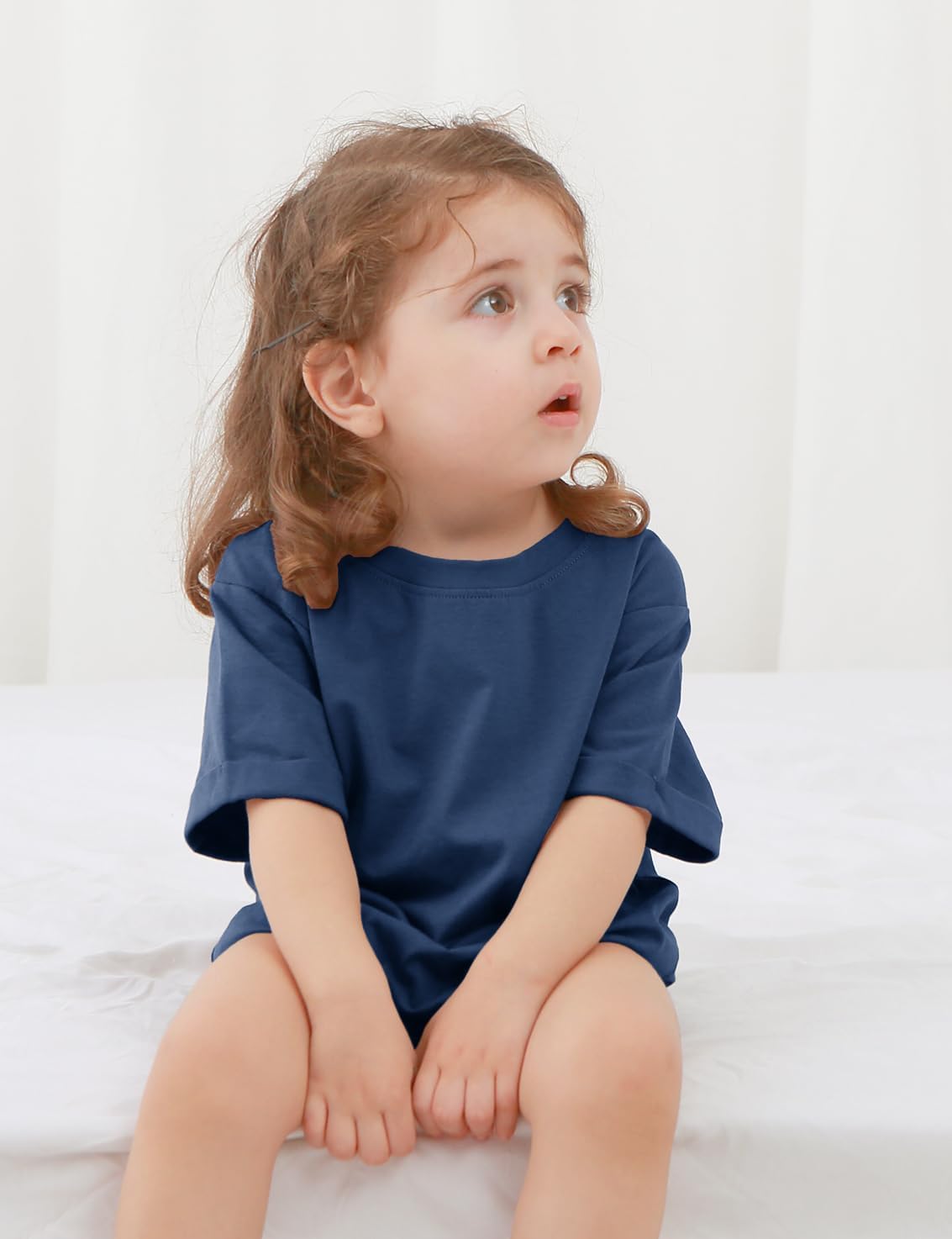 Jimonda Baby Bubble Romper Boy Girl Solid Color T-Shirt Outfits Short Sleeve Bodysuit Organic Cotton 2Pcs