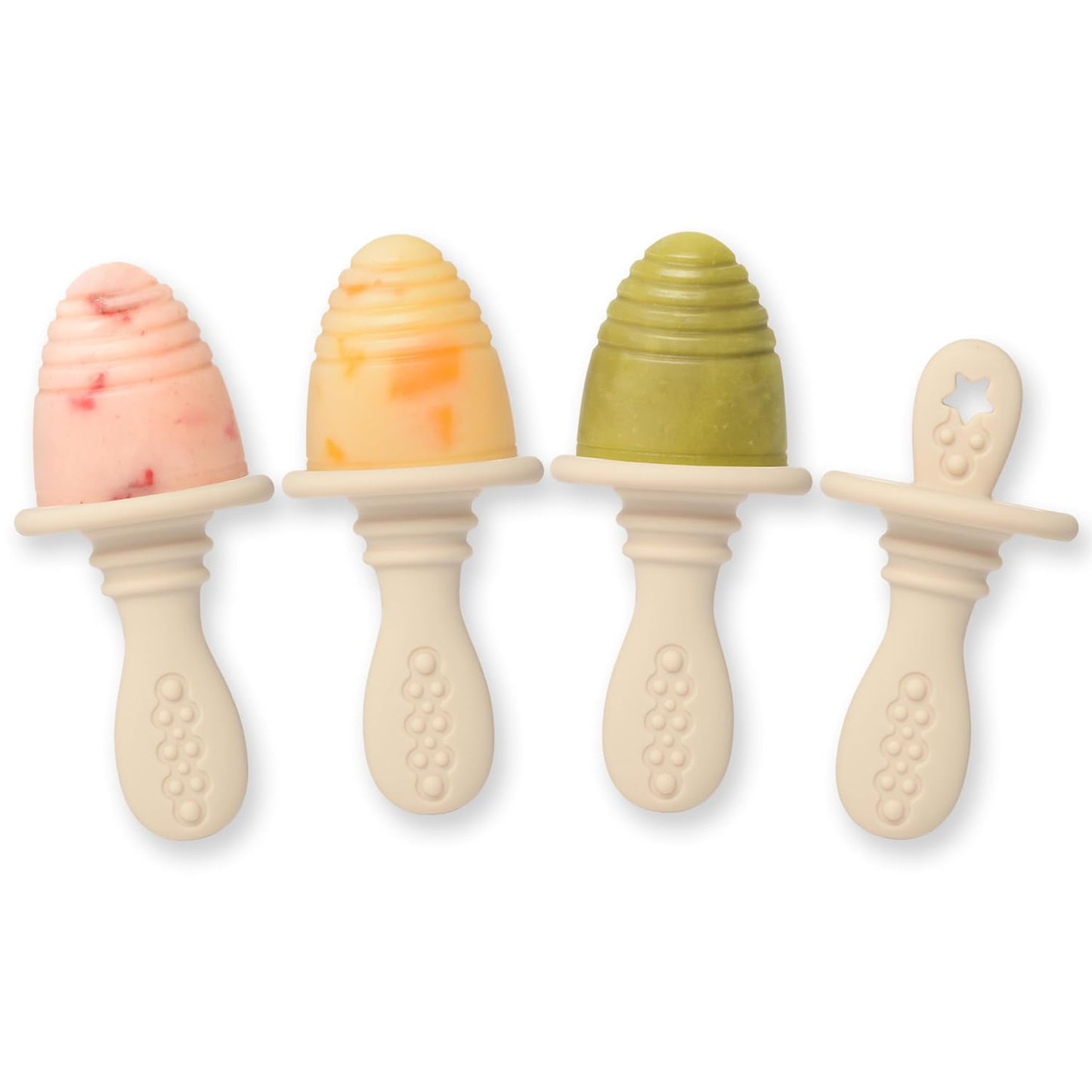 PrimaStella Silicone Petite Pops - Baby Popsicle Mold - BPA Free - Dishwasher Safe - 4 months+ (Oat Teether Pops)