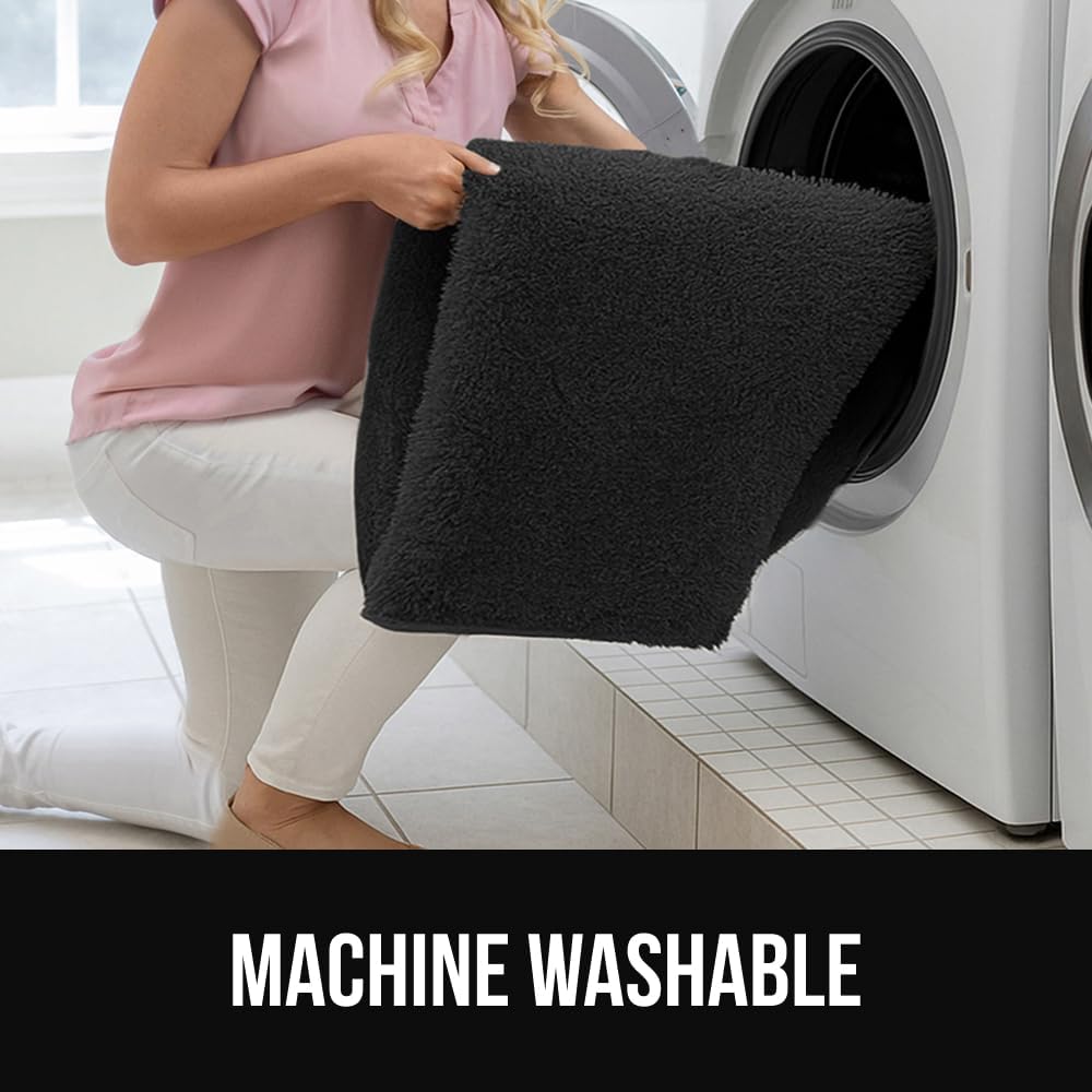 GORILLA GRIP Ultra Soft Washable Area Rug, Stain and Slip Resistant Plush Thick Carpet for Bedroom Living Room, No Shed Floor Rugs, Pet Friendly, Dorm Essentials, Kids Nursery Home Decor, 2x3, Black