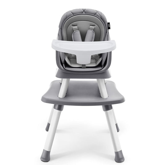 HARPPA 6 in 1 Baby High Chair, Convertible Infant Feeding Chair for Babies & Toddlers Table, Dining Booster Seat with Removable Tray, Grey