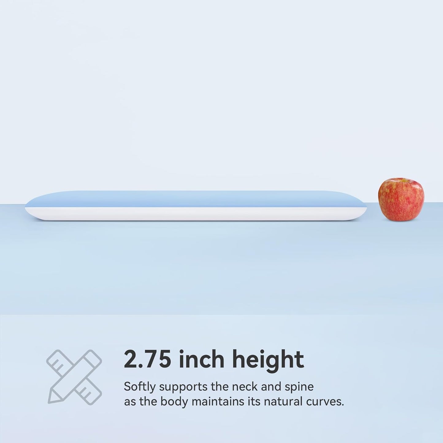 AM AEROMAX 2.75 Inches Standard Size Hyper Slim Memory Foam Pillow for Stomach and Back Sleepers - Thin, Flat Design for Cervical Neck Alignment and Deeper Sleep.