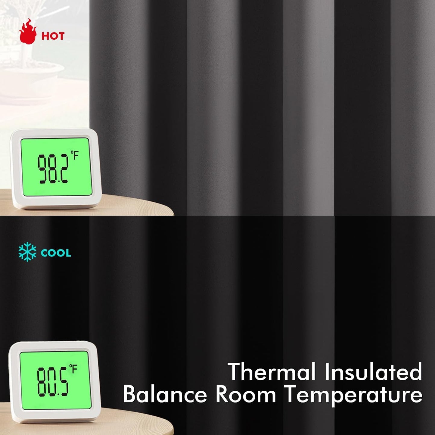 MIULEE Grey Blackout Curtains for Bedroom Living Room 90 Inches Long 2 Panels, Thermal Insulated Room Darkening Drapes Solid Grommet Top Noise Reduction Light Blocking Window Treatments 40x90 Inch