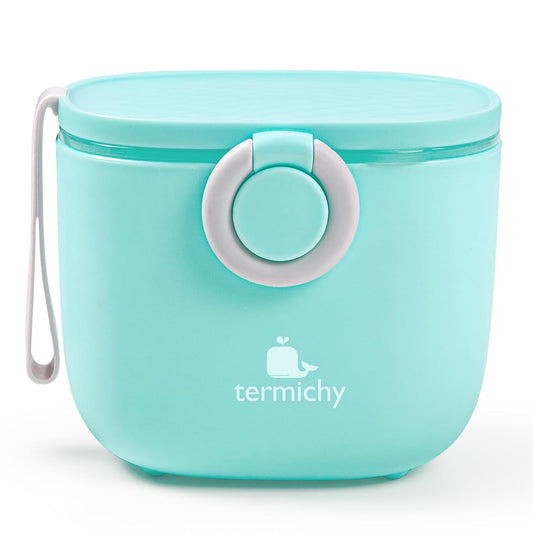 Termichy Baby Formula Dispenser, Portable Milk Powder Dispenser Container with Carry Handle and Scoop for Travel Outdoor Activities with Baby Infant, 8.8OZ, 0.55LB, 250g (Blue)
