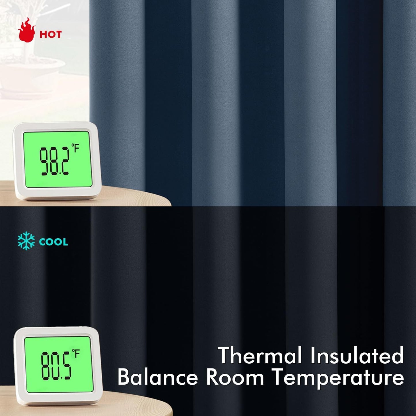 MIULEE Short Curtains for Windows - Stone Blue Blackout Half Window Curtains Thermal Insulated Privacy Drapes for Kitchen Bedroom Bathroom Grommet Top Small Basement Tiers W40 x L36 Inch 2 Panels