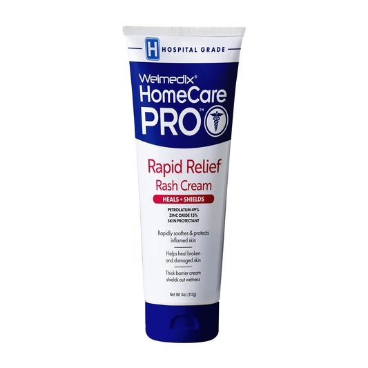 HomeCare PRO Rapid Relief Adult Diaper Rash Cream – Extra Thick, Moisturizing Barrier Cream for Incontinence and Healing/Zinc Oxide (4oz Tube)