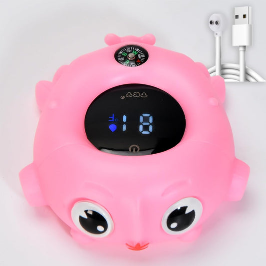 TKY Baby Bath Thermometer with Floating Toys - Digital Water & Room Temperature Monitor, Rechargeable Thermometer with Alerts for Newborn Bath Essentials, Infant Safety