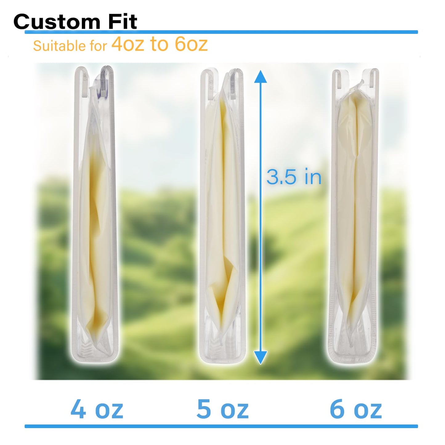 Breastmilk Storage Container with 4 Freezer Flattener Kit to Flatten Standing Breast Milk Bags in Organizer Bins Save Refrigerator Space |Vertical Storage